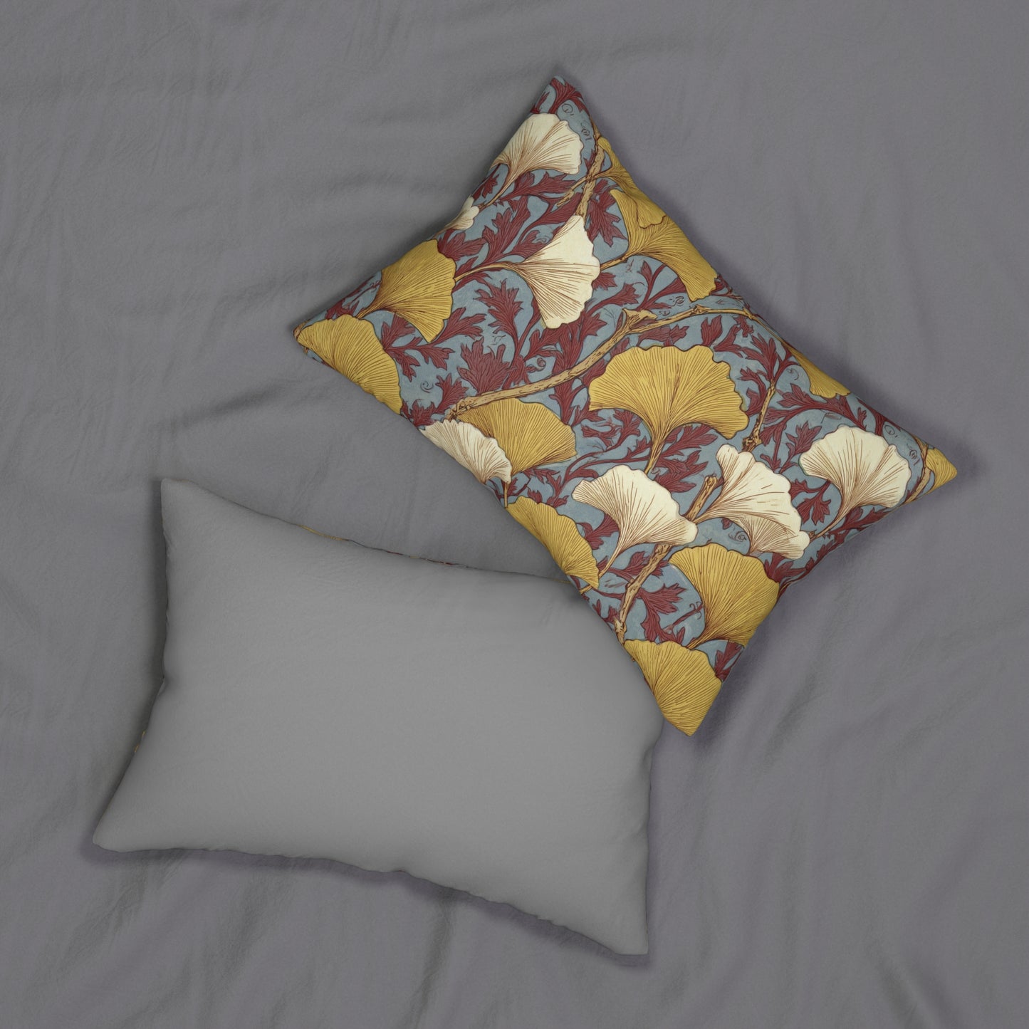 Floral Pattern Lumbar Pillow - Golden Ginkgo