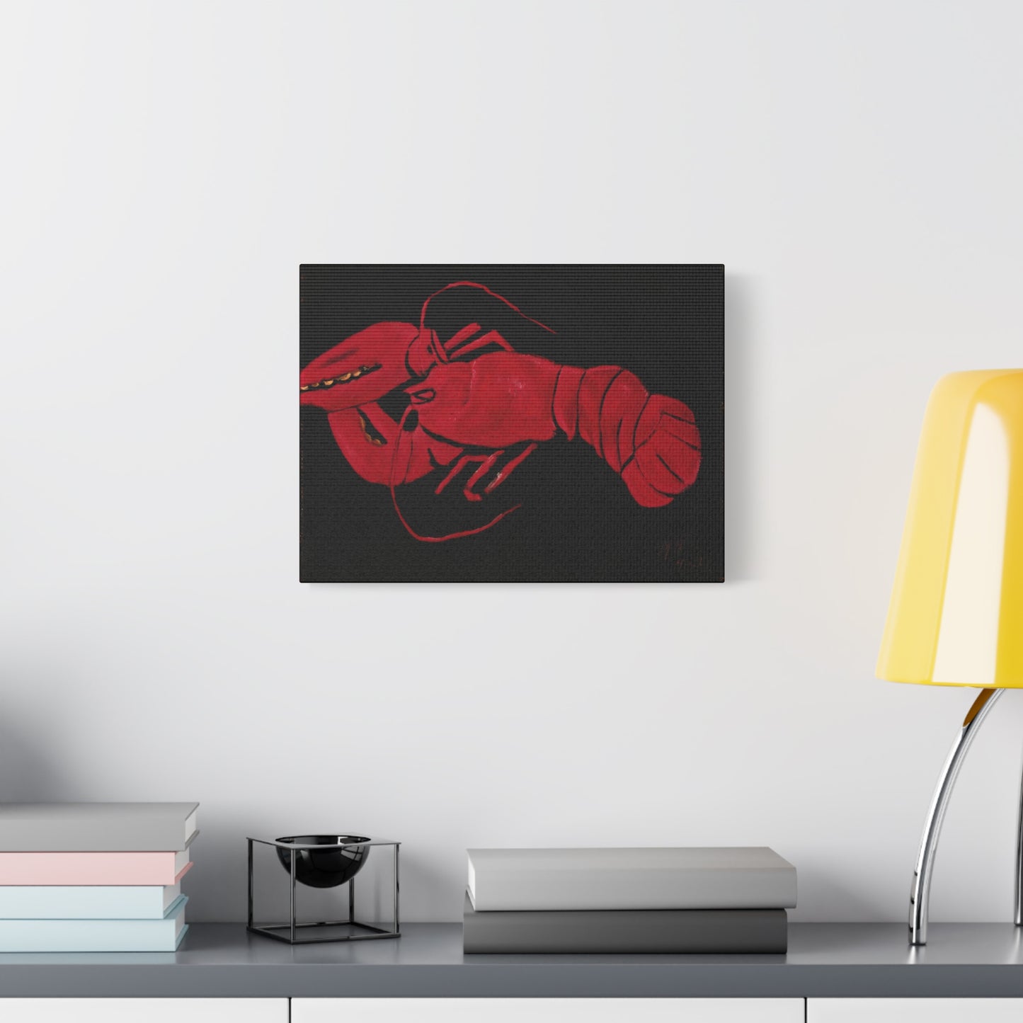 Artistic Canvas Print | Lobster on Black Background