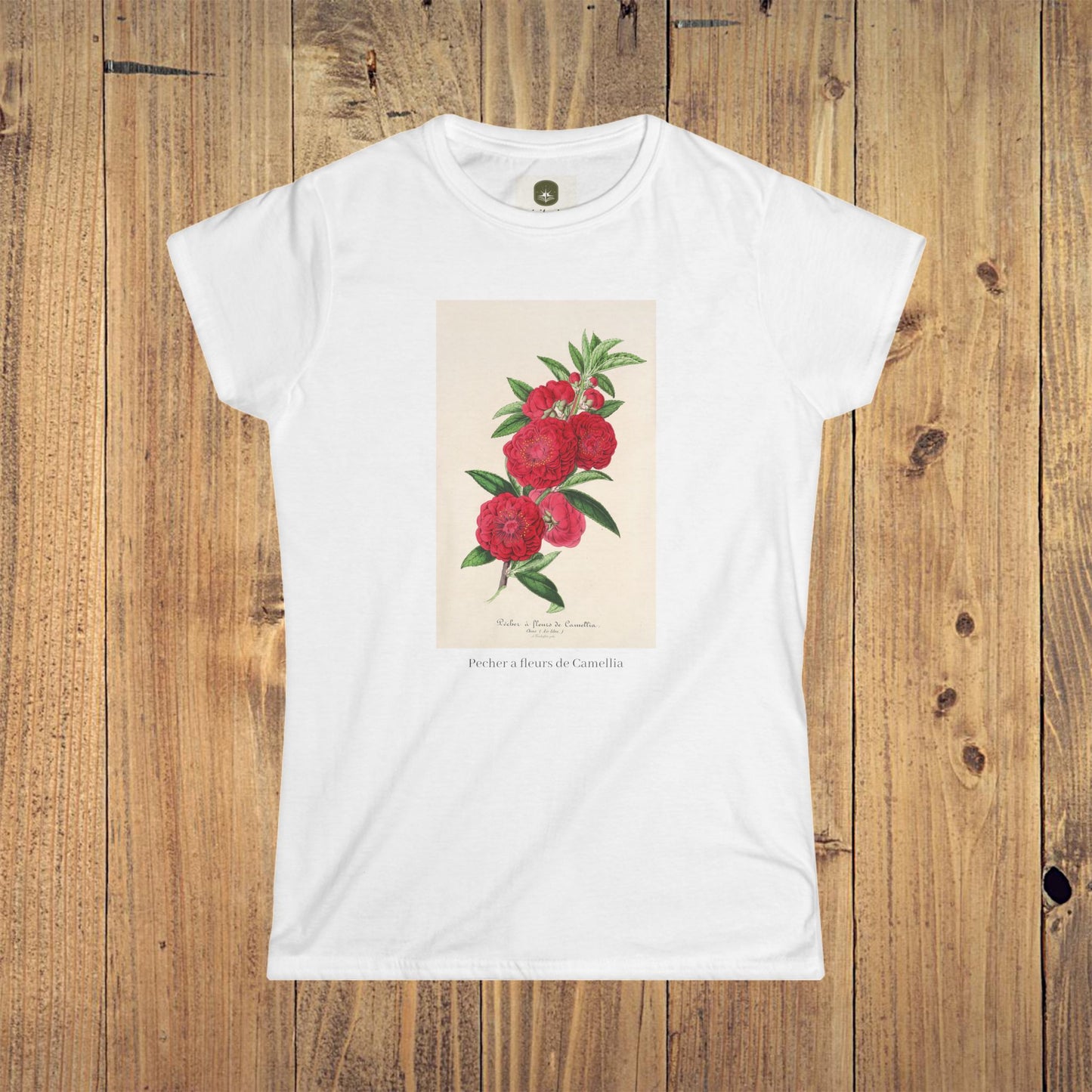 Women's Botanical Softstyle Tee | Pecher a fleurs de Camellia