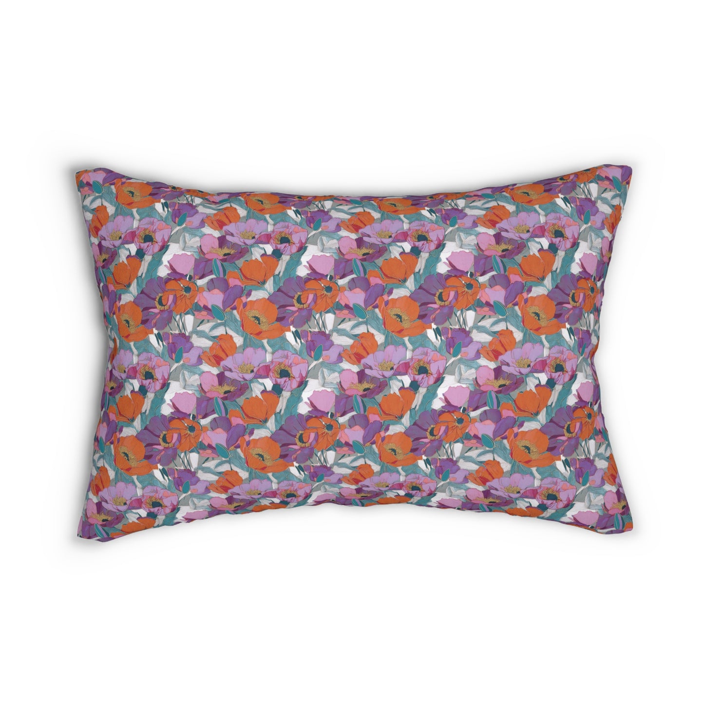 Floral Lumbar Pillow - Wild Poppies