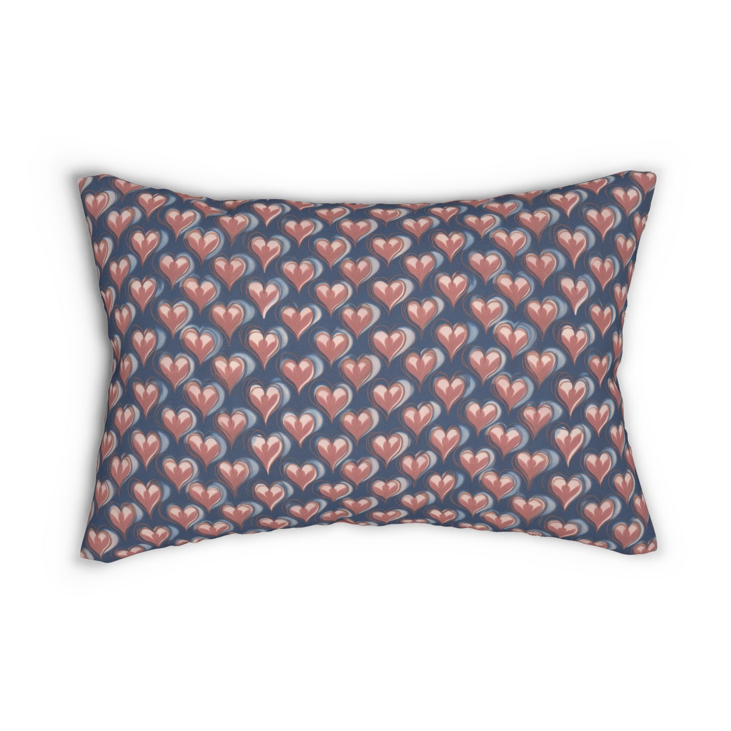 Geo Pattern Lumbar Pillow - Retro Hearts