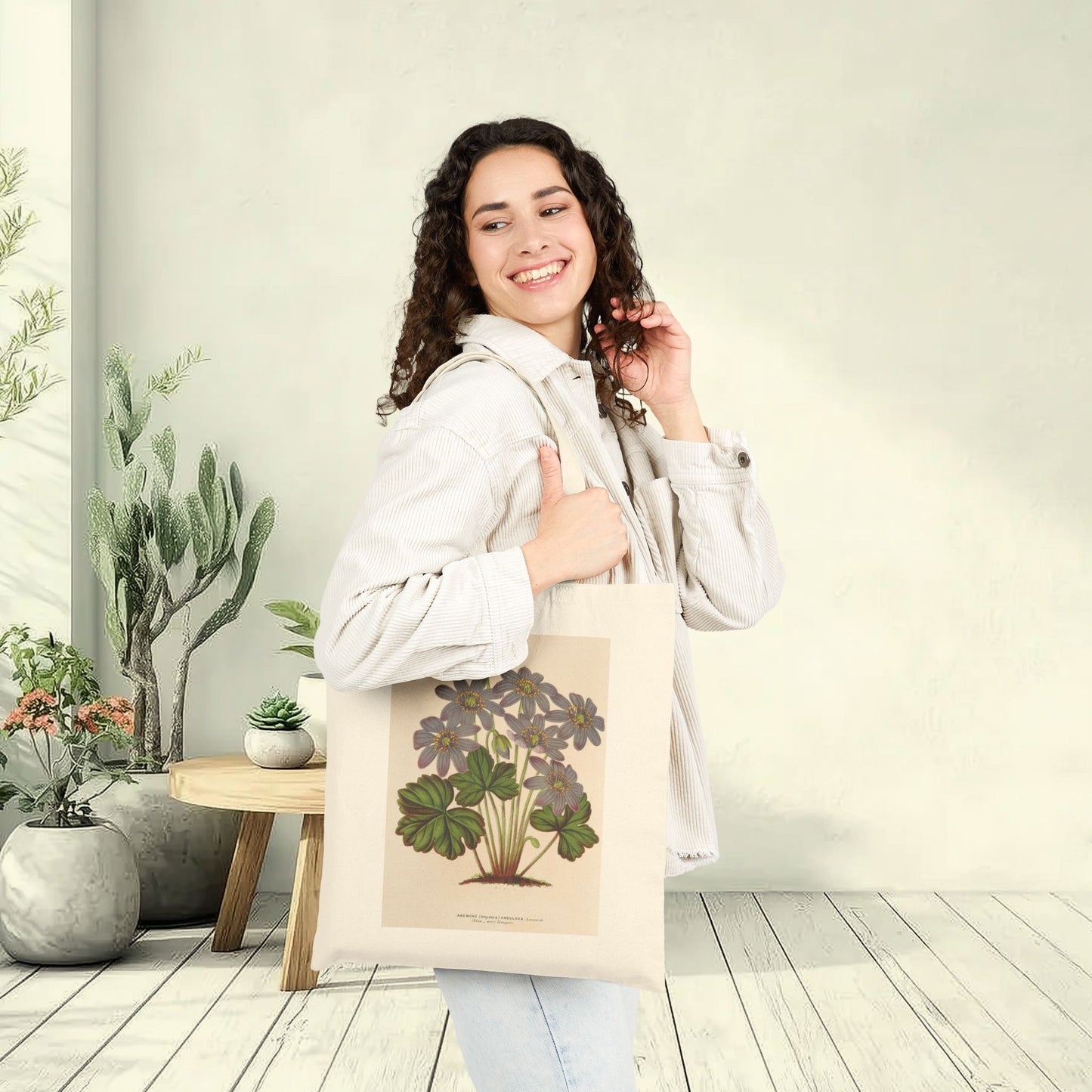 Botanical Tote Bag | Anemone (Hepatica) angulosa