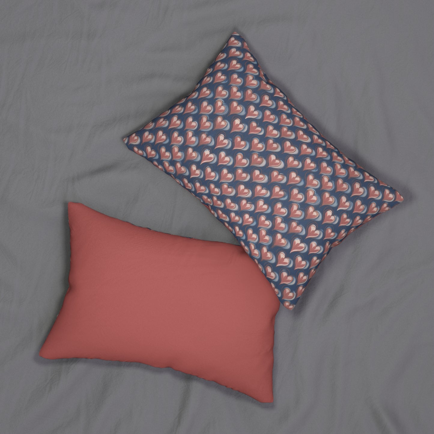 Geo Pattern Lumbar Pillow - Retro Hearts