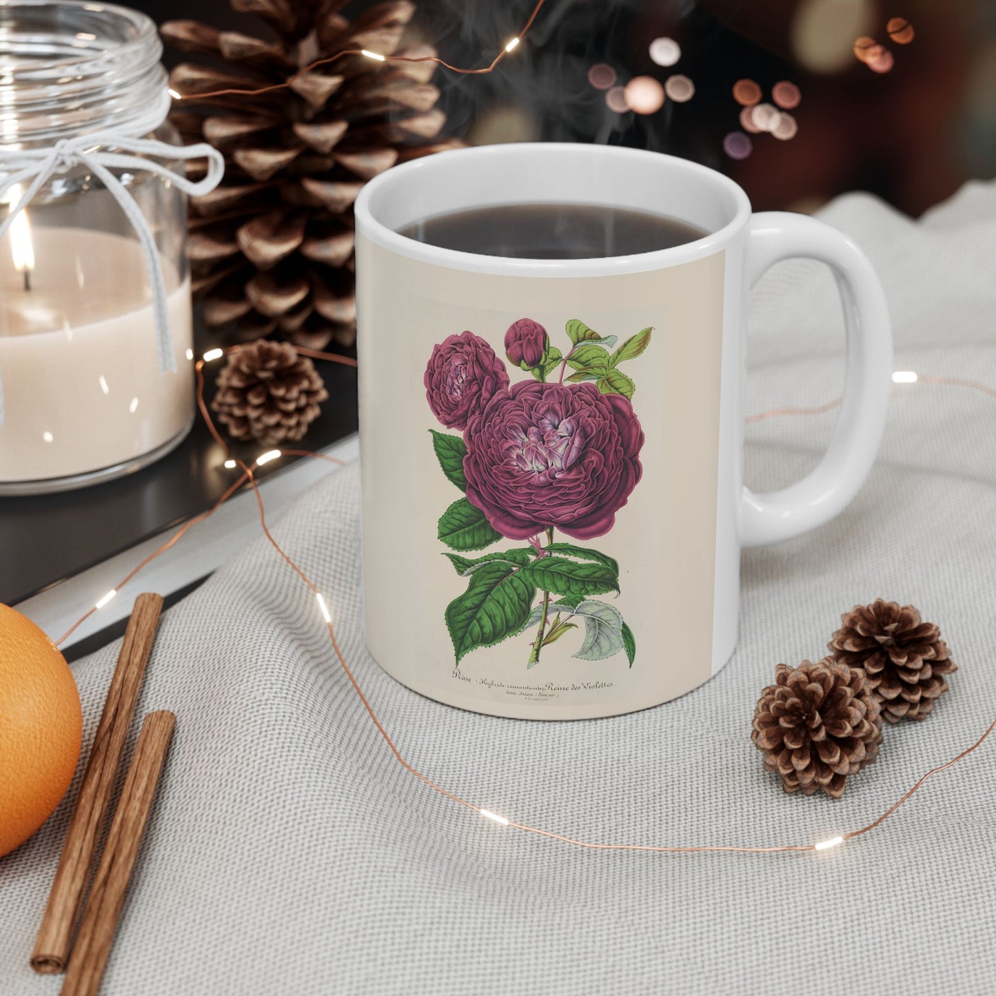 Floral Ceramic Mug | Rose Reine Des Violettes