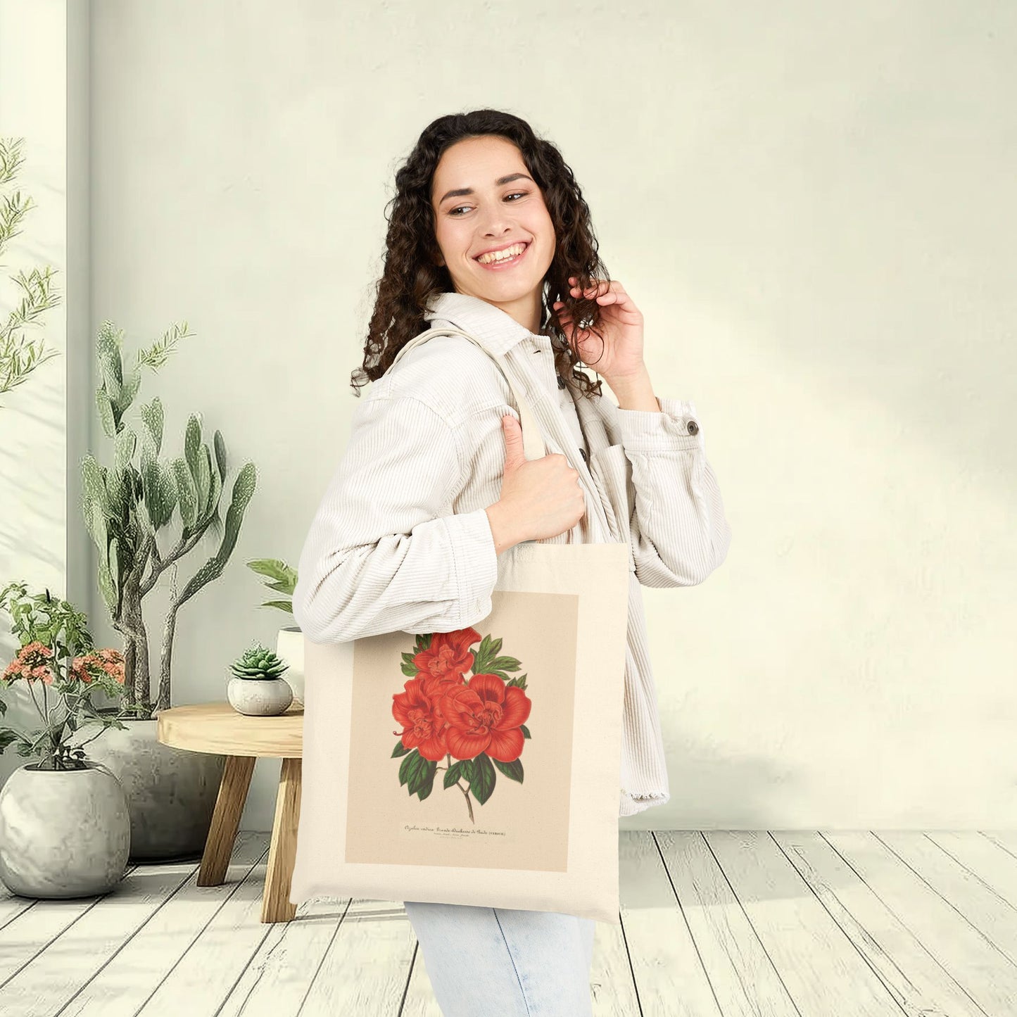 Botanical Tote Bag | Azalea (indica) Grande Duchesse de Bade