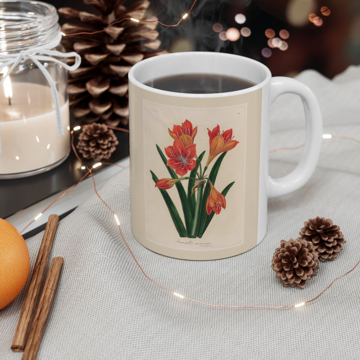 Floral Ceramic Mug | Amaryllis mexicana