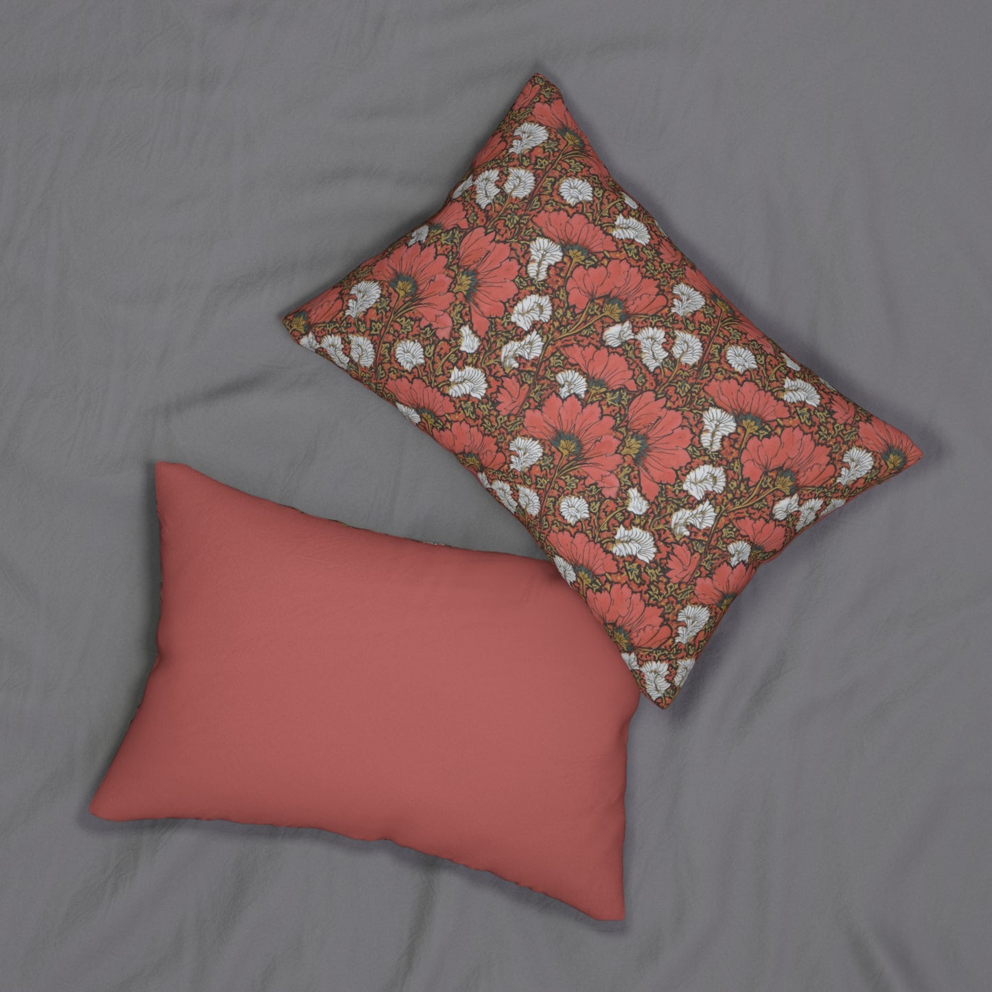 Floral Lumbar Pillow - Desert Coral