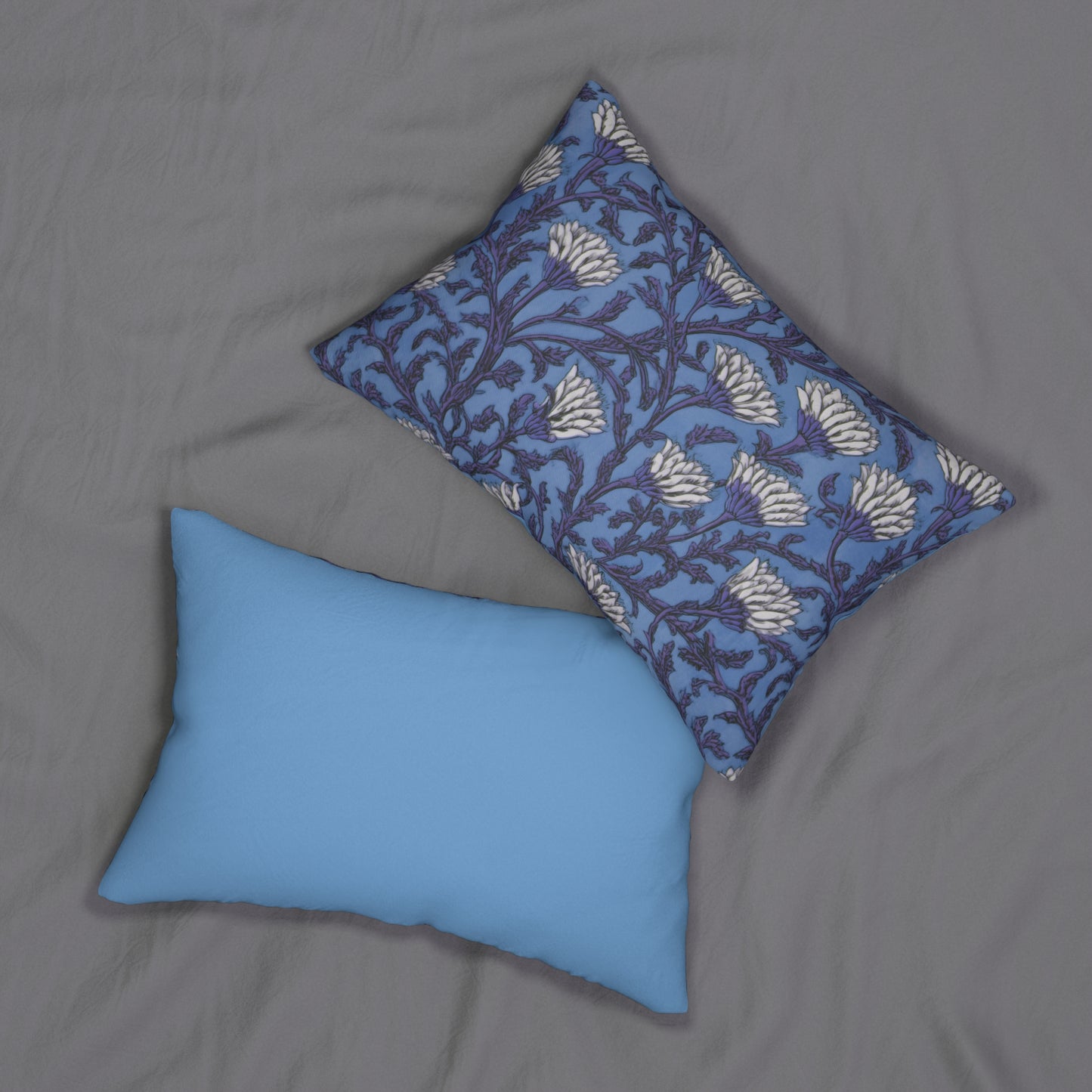 Floral Pattern Lumbar Pillow - Purple Garden