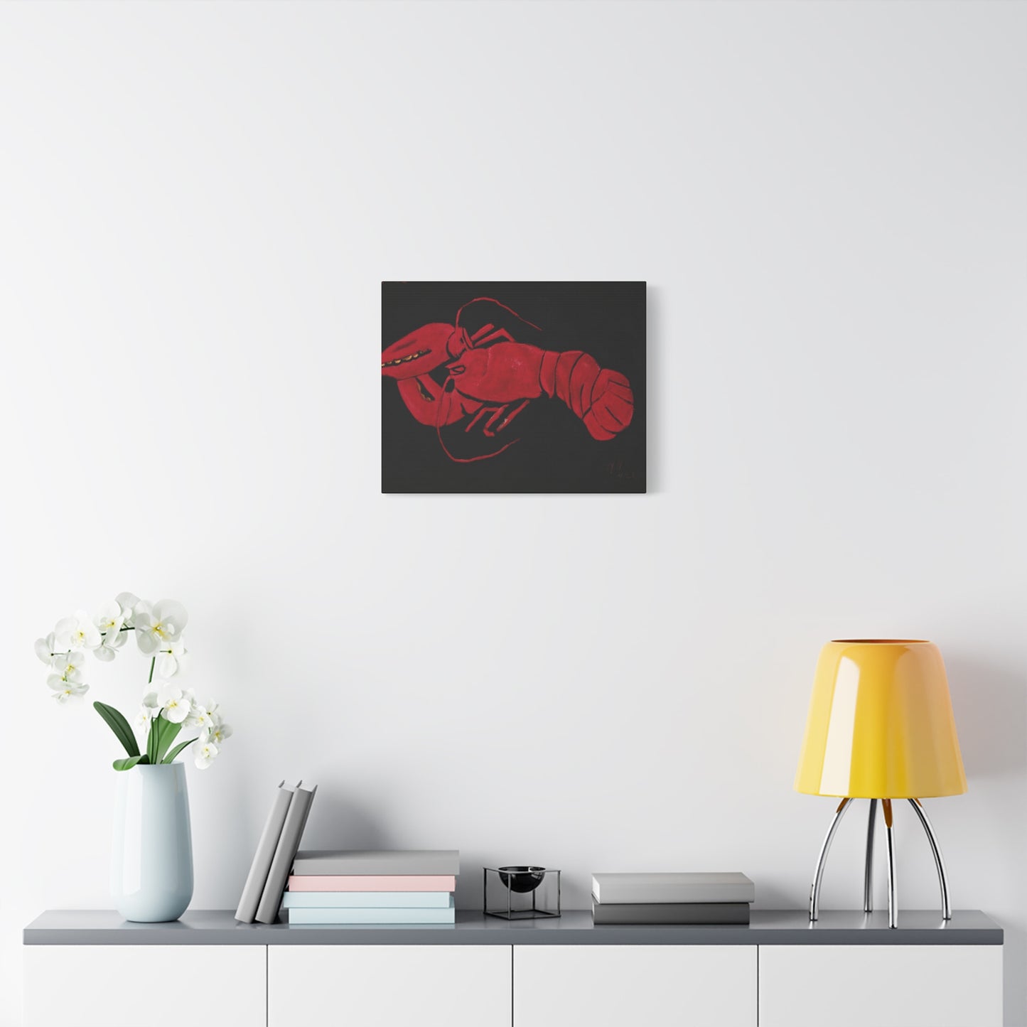 Artistic Canvas Print | Lobster on Black Background