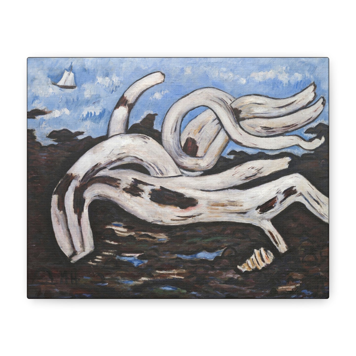 Artistic Canvas Print | Driftwood on the Bagaduce