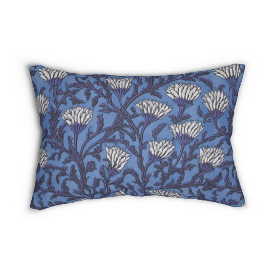 Floral Pattern Lumbar Pillow - Purple Garden