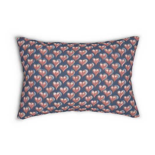 Geo Pattern Lumbar Pillow - Retro Hearts