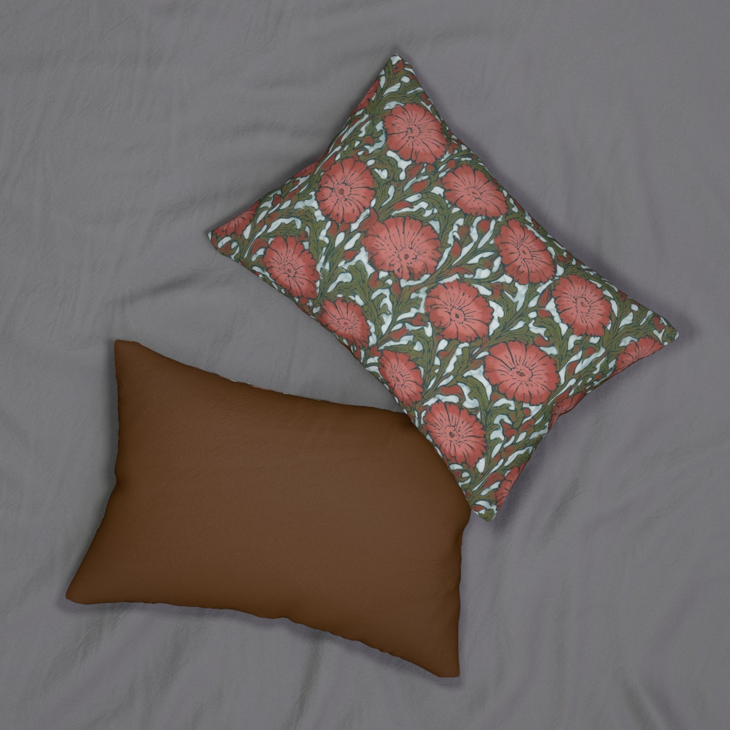 Floral Pattern Lumbar Pillow - Hobo Breeze