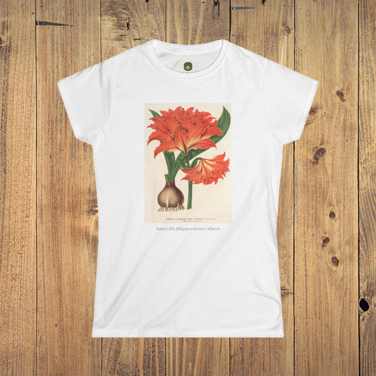 Women's Botanical Softstyle Tee | Amaryllis (Hippeastrum) Alberti