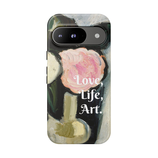 Artistic Google Pixel Case | Pink and White Flowers in a Vase