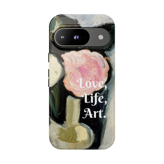 Artistic Google Pixel Case | Pink and White Flowers in a Vase