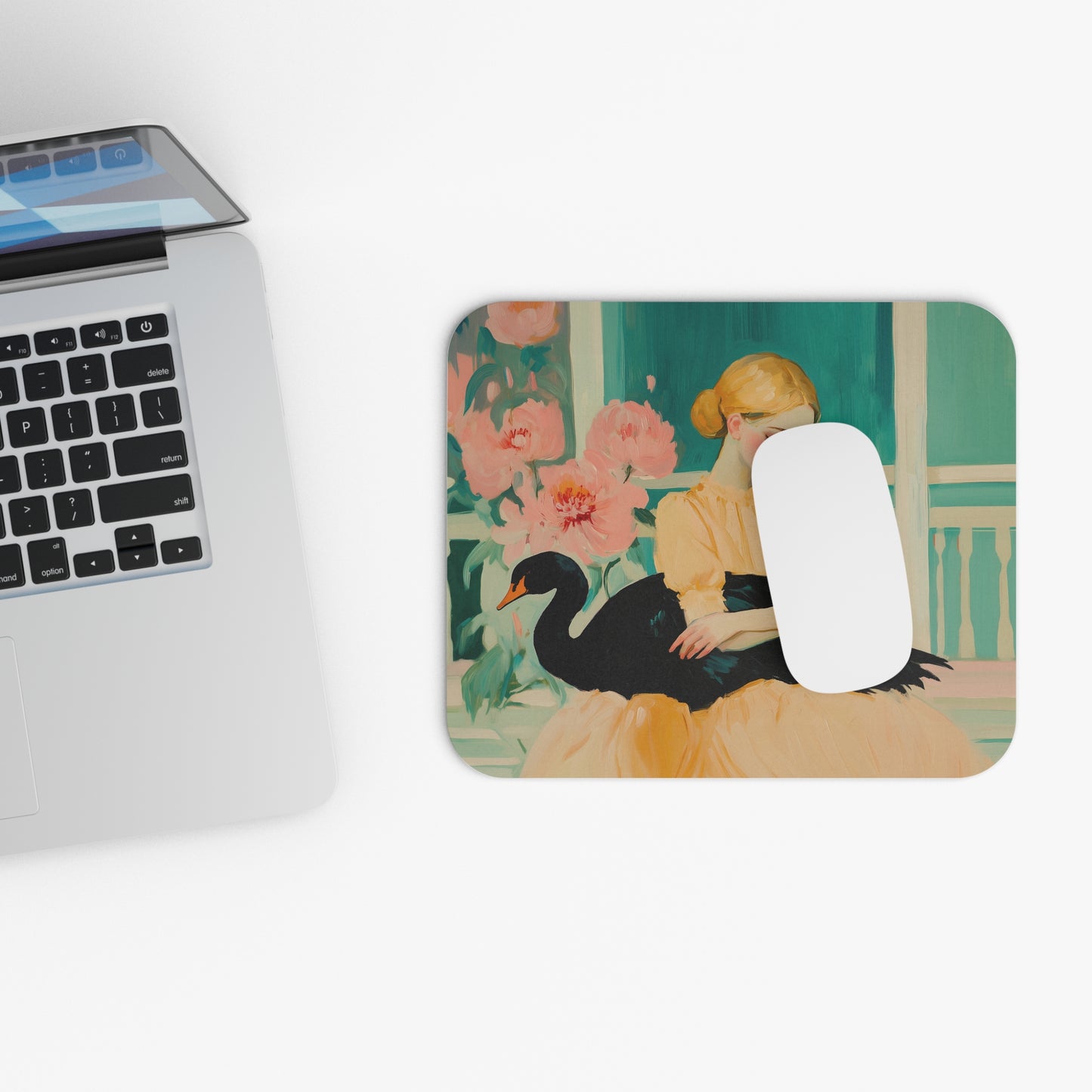 Art Print Mouse Pad | Girl and Black Swan
