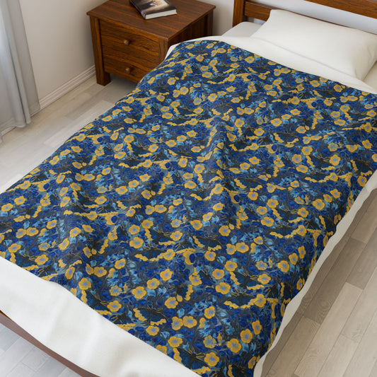Floral Velveteen Blanket | Moth & Garden