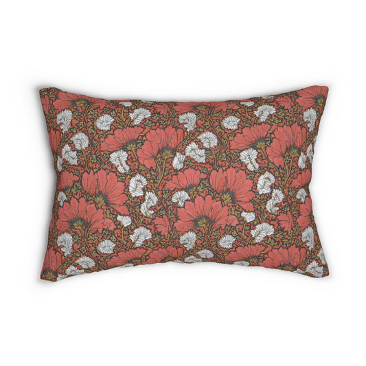 Floral Lumbar Pillow - Desert Coral
