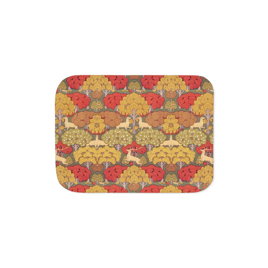 Cozy Sherpa Blanket in Two Warm Colors | Woodland Deer