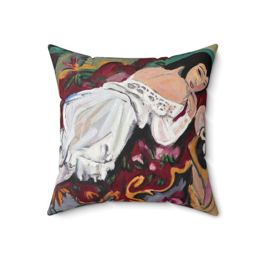 Artistic Throw Pillow | Girl in White Chemise