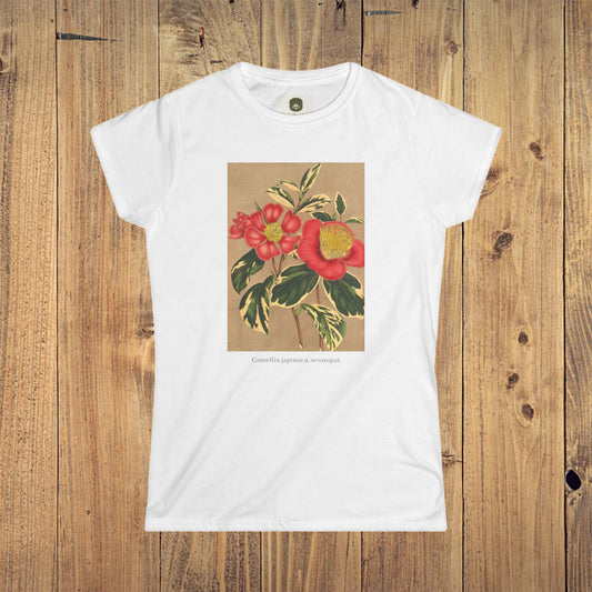 Women's Botanical Softstyle Tee | Camellia japonica, sesanqua