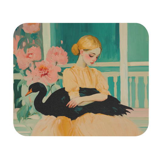 Art Print Mouse Pad | Girl and Black Swan