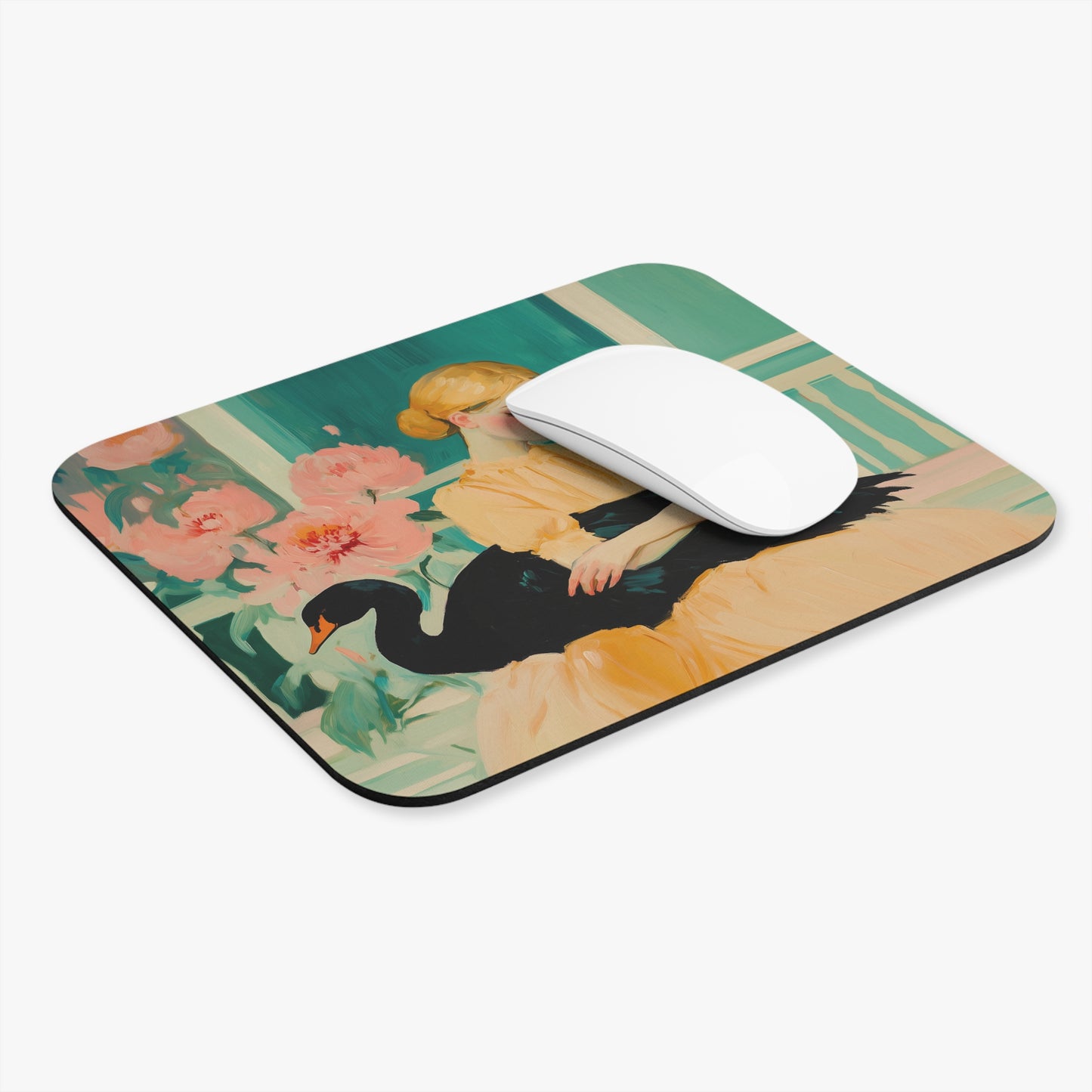 Art Print Mouse Pad | Girl and Black Swan